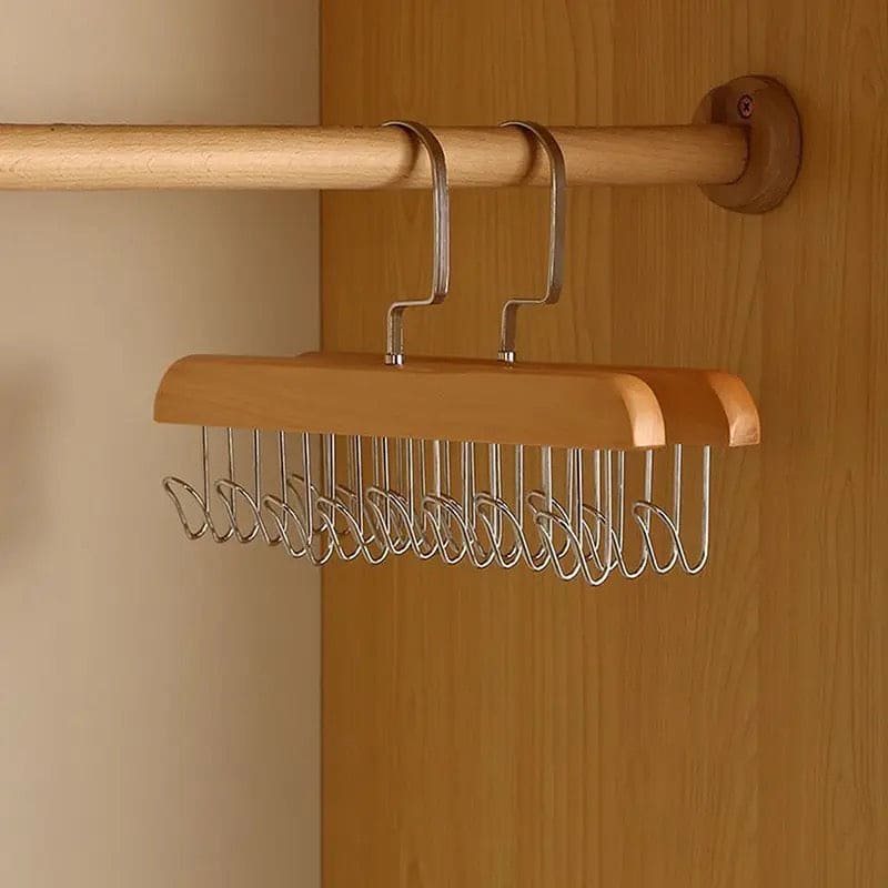 Wooden Suspender Hanger, Multifunctional 8 Hook Hanger, Non Slip Wardrobe Clothing Storage Holder, Dormitory Closet Organizer, Multipurpose Scarf Hat Hanger, 360 Non Slippery Hanger Wooden Suspender Hanger, Multifunctional 8 Hook Hanger, Non Slip Wardrobe Clothing Storage Holder, Dormitory Closet Organizer, Multipurpose Scarf Hat Hanger, 360 Non Slippery Hanger